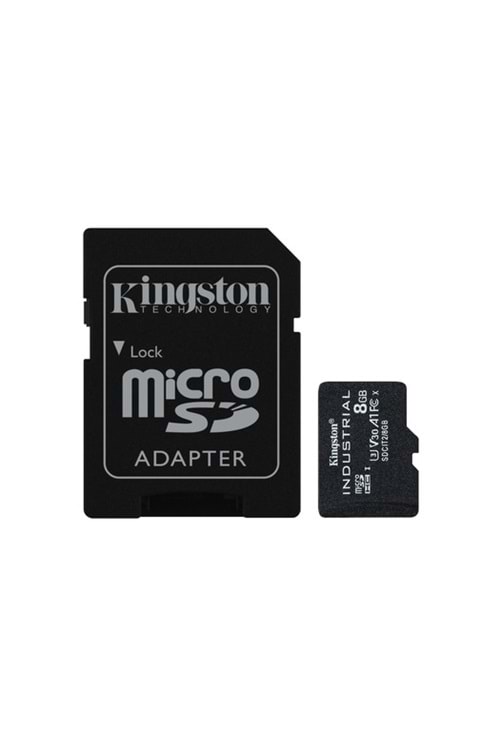 8GB microSDHC Industrial C10 A1 pSLC Card + SD Adapter