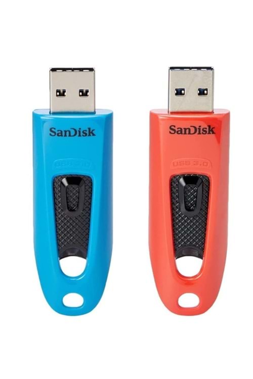 SanDisk Ultra 64GB, USB 3.0 Flash Drive 130MB/s read- Twin Pack (Blue and Red)