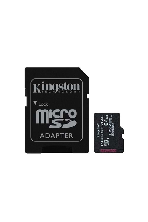 Kingston 64GB microSDXC Industrial C10 A1 pSLC Card + SD Adapter
