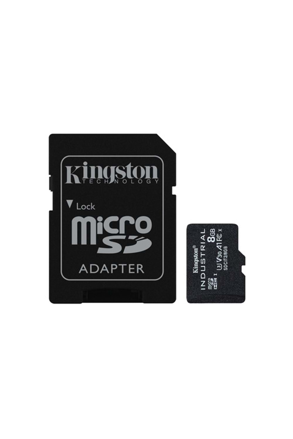 8GB microSDHC Industrial C10 A1 pSLC Card + SD Adapter
