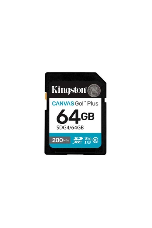 Kingston 64GB SDXC Canvas Go Plus Gen4 200MB/s C10 UHS-I U3 V30