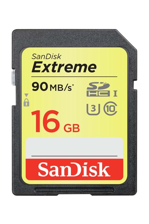 SanDisk Extreme SDHC Card 16GB 90MB/s Class 10 UHS-I U3